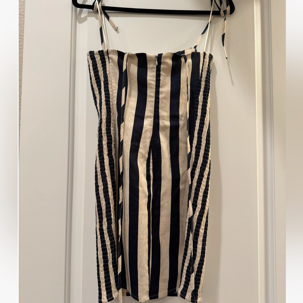 Astr Black and Tan Striped Dress